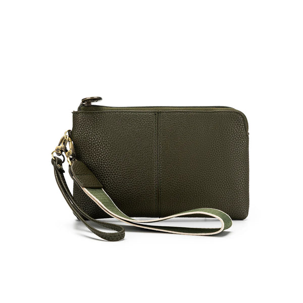 Lylah Dark Olive Pouch/Clutch