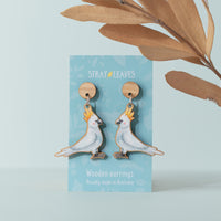 Cockatoo Wooden Earrings