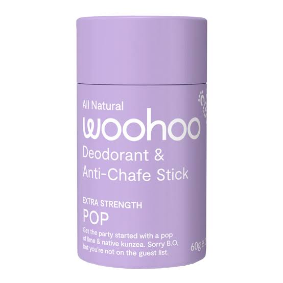 Woohoo Natural Deodorant & Anti-Chafe Stick (Pop) 60g