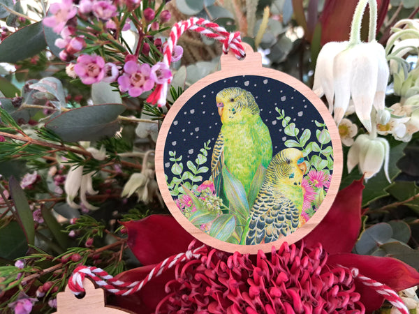 Budgerigar Wooden Ornament